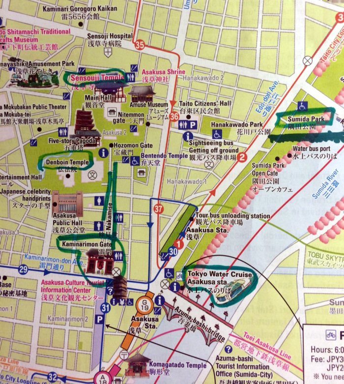 mapa Asakusa, Tokio