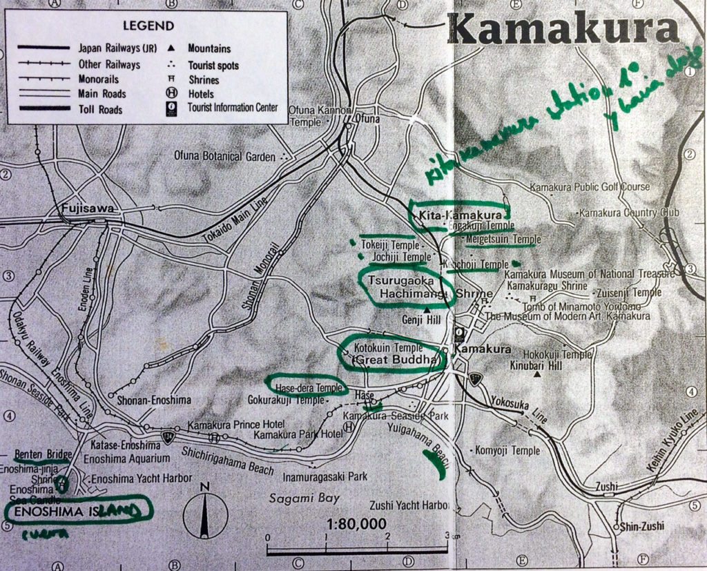 mapa templos kita-kamakura 
