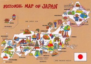 mapa turistico japon dibujos