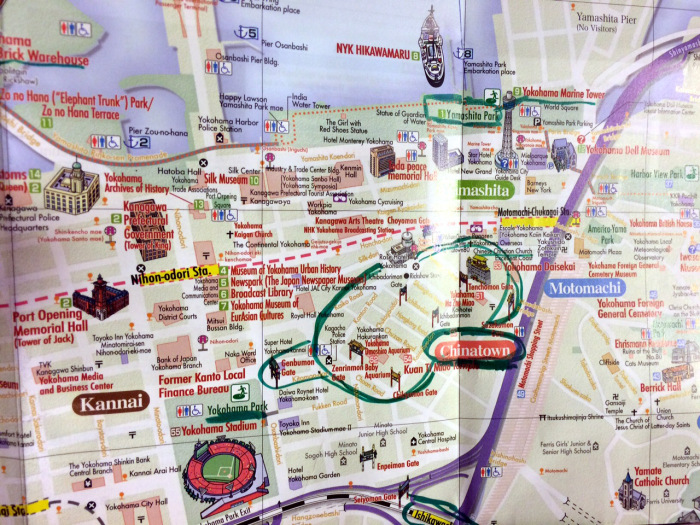 mapa Yokohama barrio chino