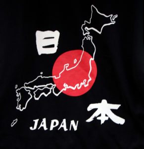 silueta mapa japón en tela