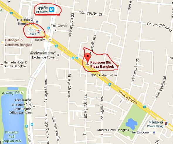 Hotel Radisson Blu Plaza Bangkok, mapa