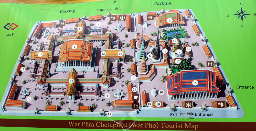 Wat Pho - mapa