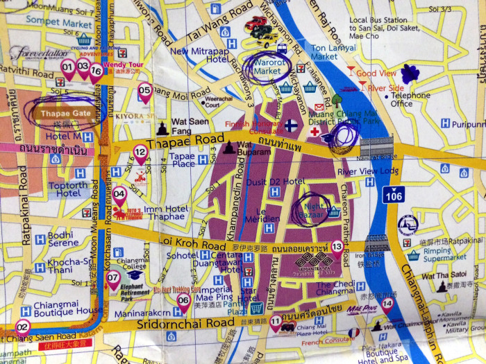 mapa este Chiang Mai