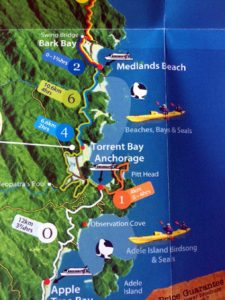 mapa detalle Parque Nacional Abel Tasman