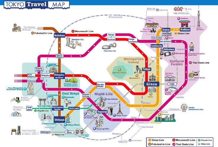 Tokyo travel map