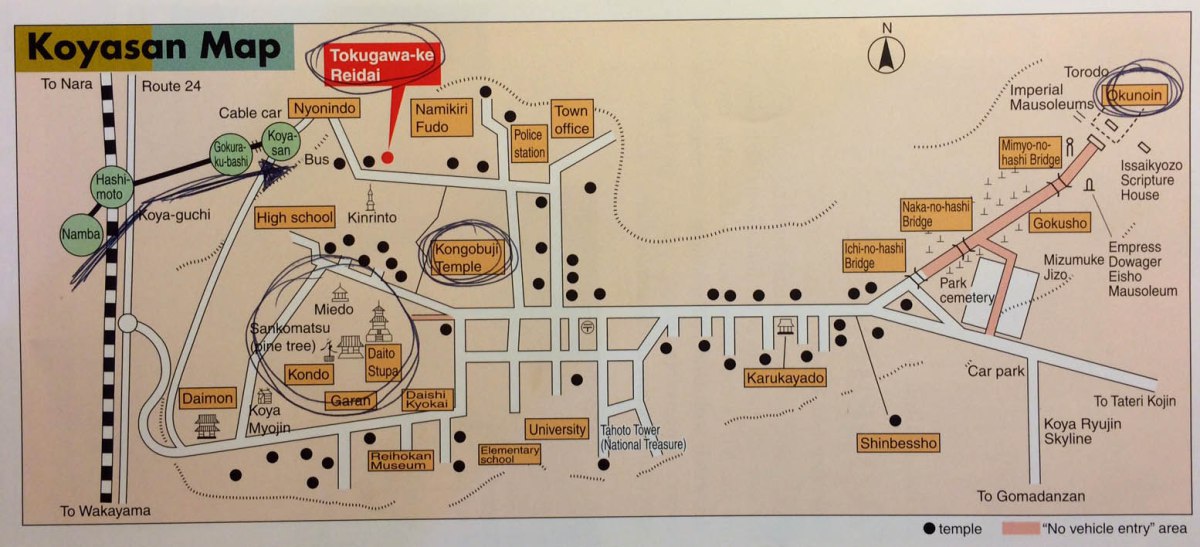 mapa Koyasan esquema