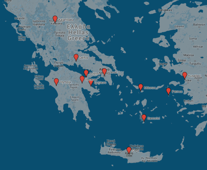 mapa viaje Grecia