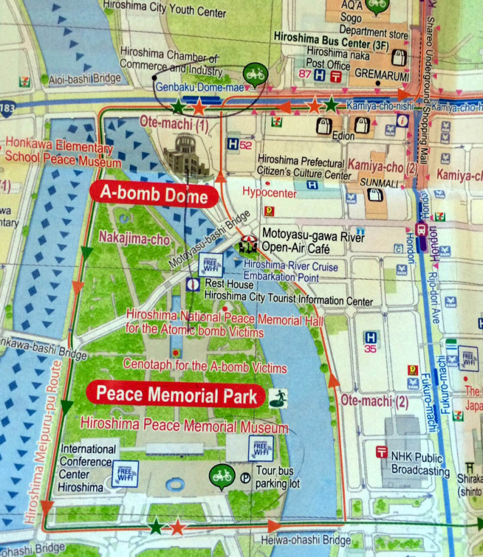 mapan Hiroshima, parque paz y alrededores