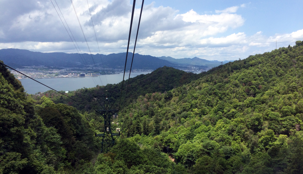 subida teleferico, monte misen, Miyajima