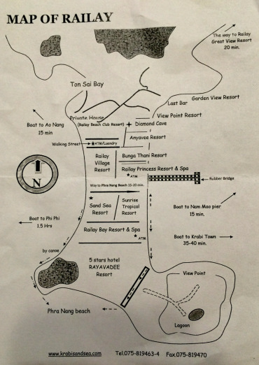 mapa Railay Krabi
