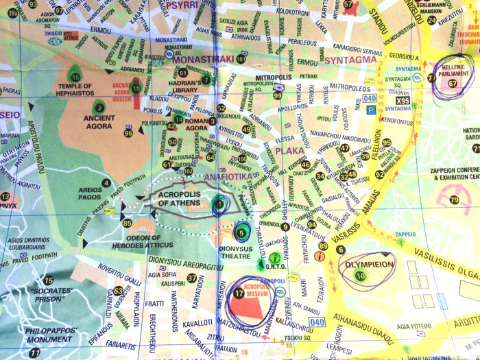 mapa centro de Atenas