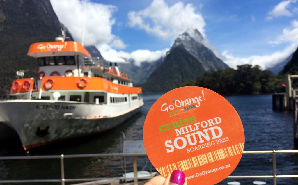 Milford Sound - go orange - Mitre Peak 