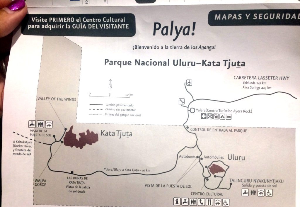 mapa parque nacional Uluru Kata Tjuta