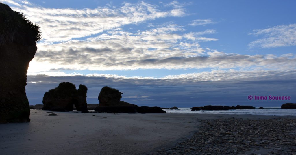 Fox River Beach atardecer Nueva Zelanda