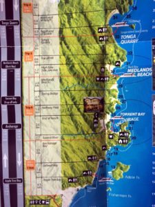 mapa Abel Tasman national park